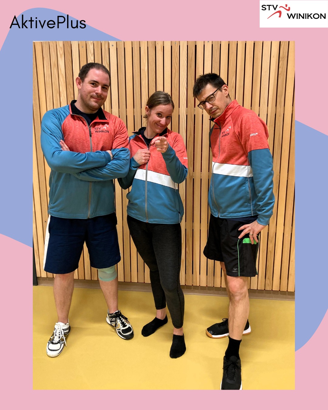 Mer stelled vor…

Willkomme bi de AktivePlus – üsi Riege für alli ab 30i! 
Koordination, Beweglichkeit und Spass stönd do im Mittelponkt. Ganz egal, öb du neui Üebige suechsch oder eifach weder regelmässig aktiv wärde wettsch – bi eus bisch du rechtig! 💯🎉🤩

Ohni üsi Leitende wär d Umsetzig und d Dörefüehrig vo dere Riege ned möglich. Danke vell mol för üchen Isatz! 🔥💯

Bild: Cyril, Barbara und Christian

Hesch Lost zum mittorne? Bsuech üsi Website, det fensch alli Trainingsziite und witeri Informatione zu eusem Verein. 

www.stvwinikon.ch